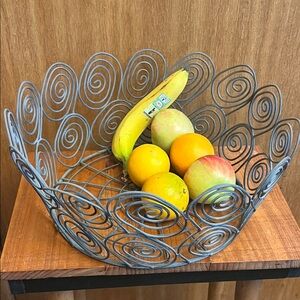 Oversized "Wurly Curly" Spiral Wire Basket for fruit, bread, yarn...